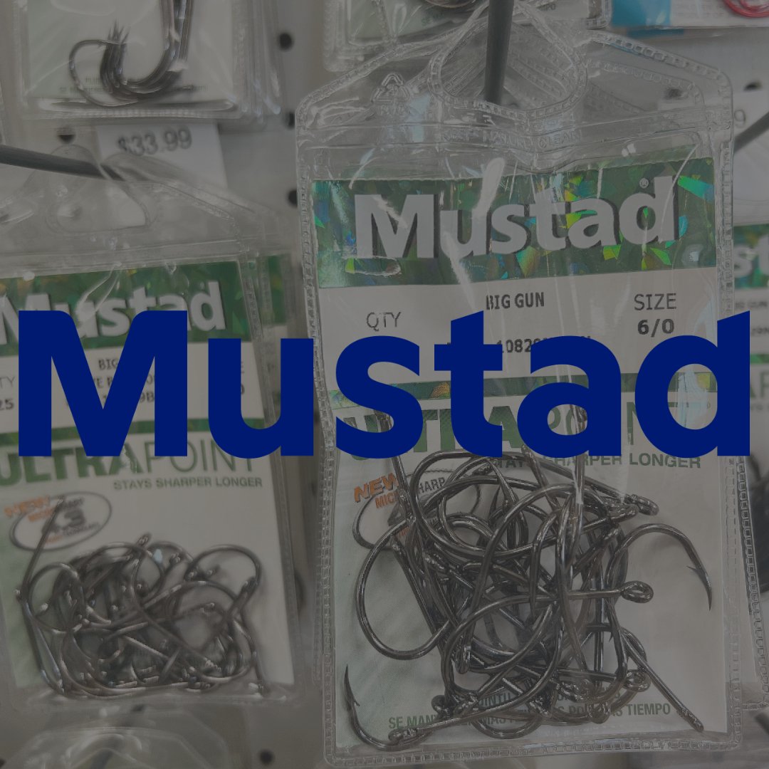 Mustad hooks in tackle shop in Montauk, NY